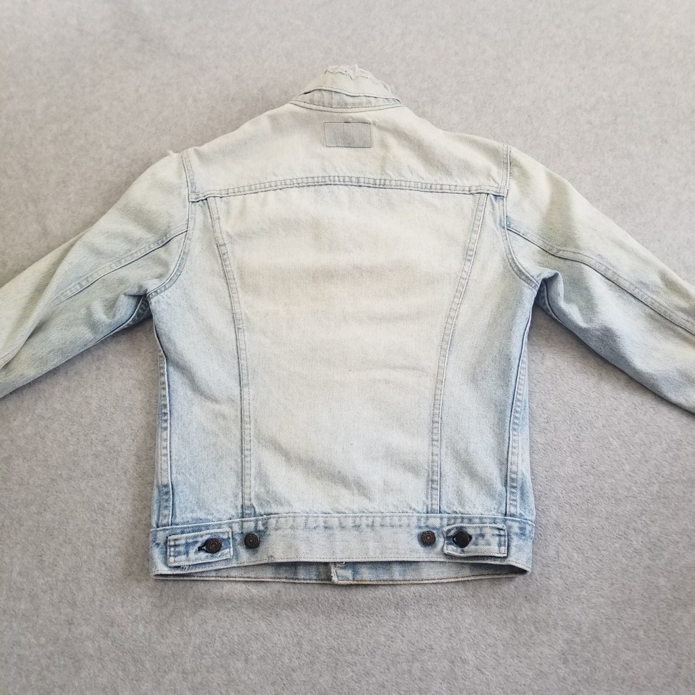 Vintage Levis Jacket Mens 36 Blue Trucker Type 3 Distressed Light Wash 70s - Picture 10 of 14